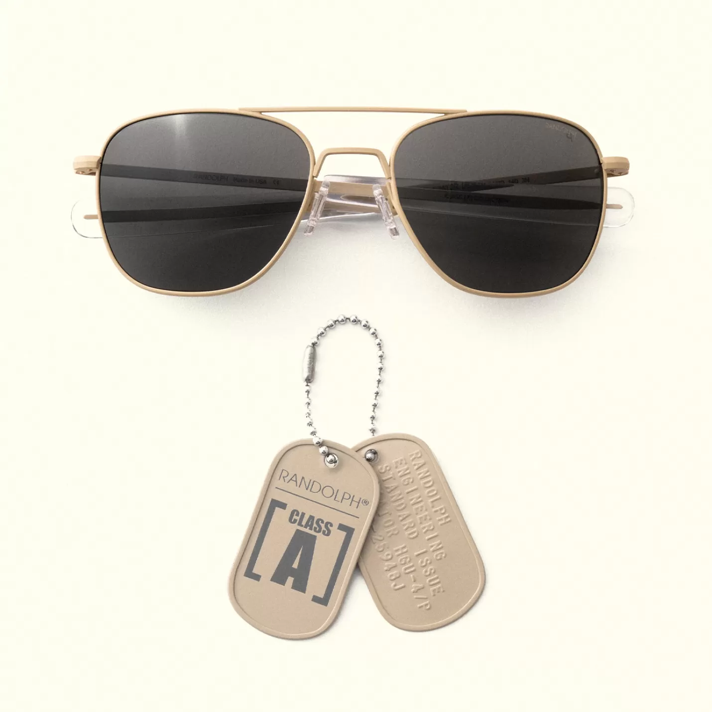 Randolph Engineering Class A Aviator - Desert Sand & American Gray - Prescription Sunglasses | Aviator | Shop By Size