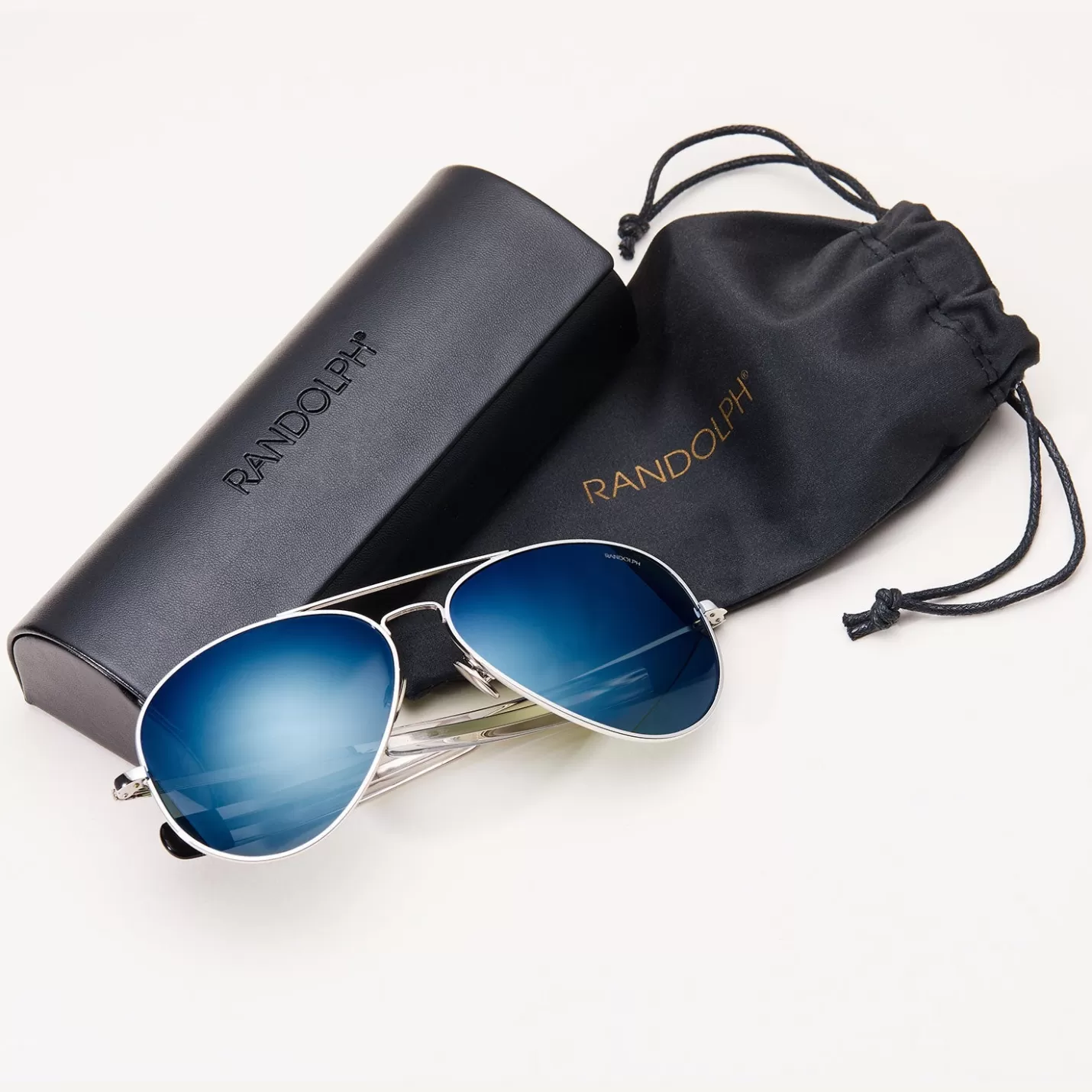Randolph Engineering Concorde - 23k White Gold & Cobalt - Prescription Sunglasses | Concorde | Shop By Size