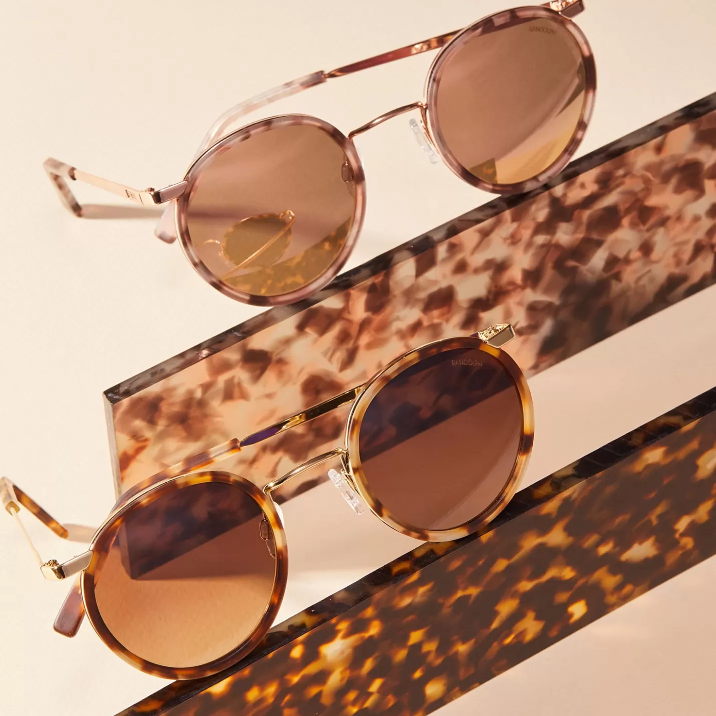 Randolph Engineering P3 Fusion - 22k Rose Gold & Rose Tortoise Inlay & Rose Gold | Women Men’s Sunglasses | Women’s Sunglasses